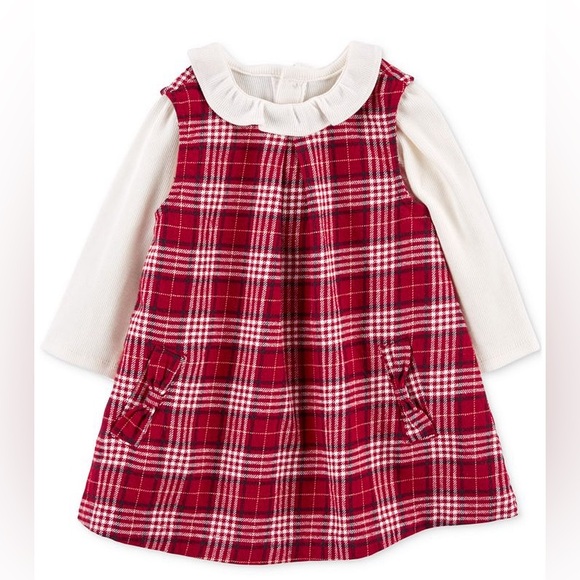 NWT *SEE PIC* Carter's 9M Baby Girl 2-Pc. Bodysuit & Plaid Dress Set - Picture 1 of 9